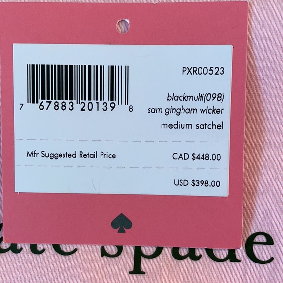 sam gingham wicker medium satchel